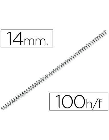 Espiral Metalico Q-Connect 56 4:1 14Mm 1Mm Caja De 100 Unidades