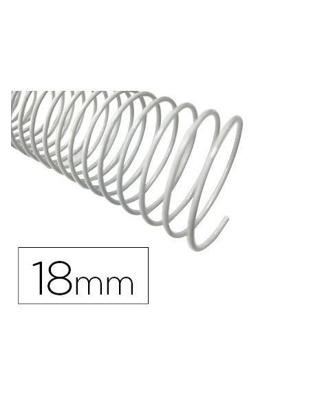 Espiral Metalico Q-Connect Blanco 64 5:1 18Mm 1,2Mm Caja De 100 Unidades