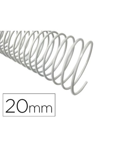 Espiral Metalico Q-Connect Blanco 64 5:1 20Mm 1,2Mm Caja De 100 Unidades