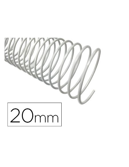 Espiral Metalico Q-Connect Blanco 64 5:1 20Mm 1,2Mm Caja De 100 Unidades