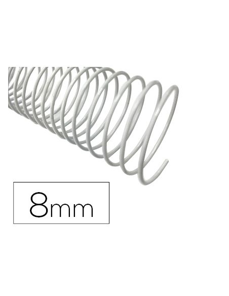 Espiral Metalico Q-Connect Blanco 64 5:1 8 Mm 1Mm Caja De 200 Unidades
