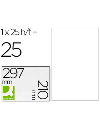 Etiqueta Adhesiva Q-Connect Kf00228 -Tamaño Din A4 -Para Ink-Jet -Transparente -Caja Con 25 Hojas Din-A4