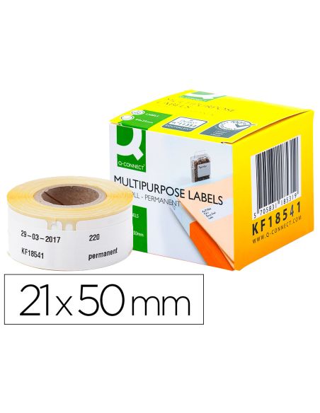 Etiqueta Adhesiva Q-Connect Kf18541 Compatible Dymo 99017 Tamaño 50X12 Mm Caja Con 220 Etiquetas