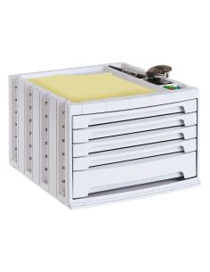 Fichero Cajones De Sobremesa Archivo 2000 305X370X215 Mm Bandeja Organizadora Superior 5 Cajones Gris Opaco 2