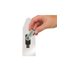 Funda Autoadhesiva Q-Connect Para Memorias Usb Capacidad Para 10 Unidades 52,5X 90 Mm 2