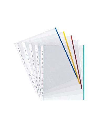 Funda Multitaladro Q-Connect Din A4 70 Mc Cristal Con Borde Colores Surtidos Bolsa De 25 Unidades
