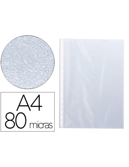 Funda Multitaladro Q-Connect Din A4 80 Mc Cristal Bolsa De 10 Unidades