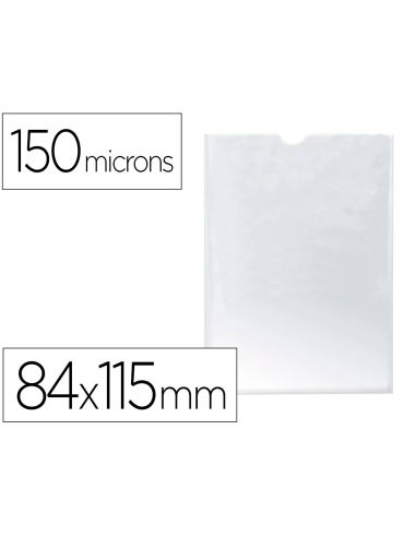 Funda Portadocumento Q-Connect Din A7 150 Micras Pvc Transparente Con Uñero 84X115 Mm