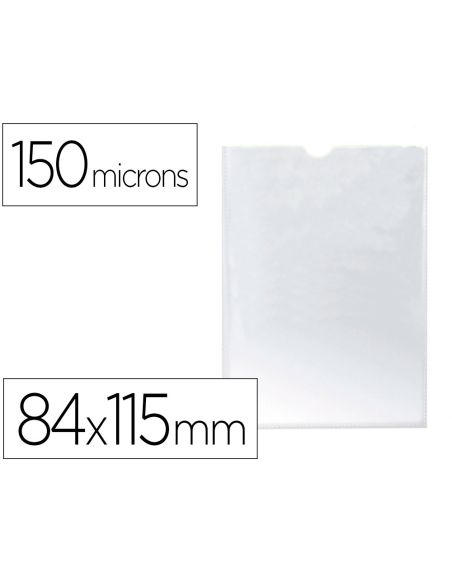 Funda Portadocumento Q-Connect Din A7 150 Micras Pvc Transparente Con Uñero 84X115 Mm