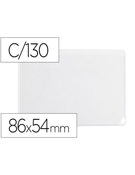Funda Portadocumento Q-Connect Dni 130 Micras Pvc Transparente Con Uñero 86X54 Mm