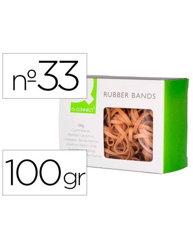Gomillas Elasticas Q-Connect 100 Gr Numero 33 90 X 3 Mm