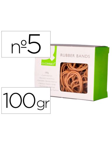 Gomillas Elasticas Q-Connect 100 Gr Numero 5 50 X 2 Mm