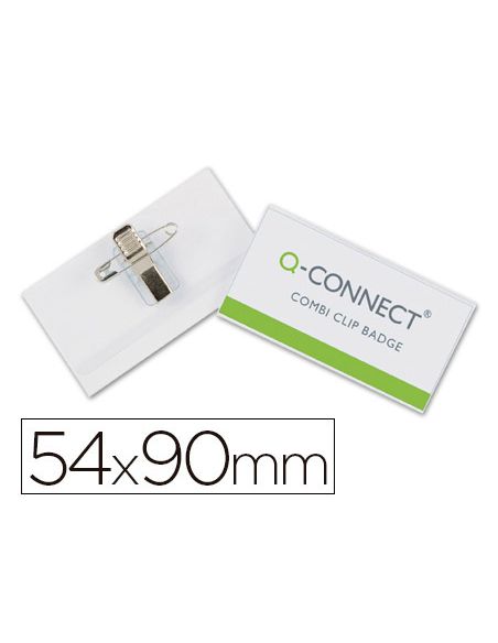 Identificador Q-Connect Con Pinza E Imperdible Kf17458 54X90 Mm