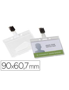 Identificador Q-Connect Rigido Plastico Acabado Brillante Con Pinza Kf14148 9X6,7 Cm
