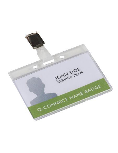 Identificador Q-Connect Rigido Plastico Acabado Brillante Con Pinza Kf14148 9X6,7 Cm