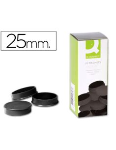 Iman Para Sujecion Q-Connect Ideal Para Pizarras Magneticas25 Mm Negro Caja De 10 Unidades