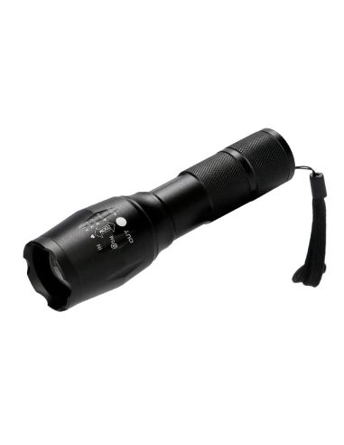 Linterna Q-Connect Telescopica Aluminio 5W Modo Alumbrado Alto Medio Bajo Estroboscopio Sosapagado 3 Pilas Aaa
