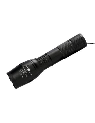 Linterna Q-Connect Telescopica Aluminio 5W Modo Alumbrado Alto Medio Bajo Estroboscopio Sosapagado 3 Pilas Aaa