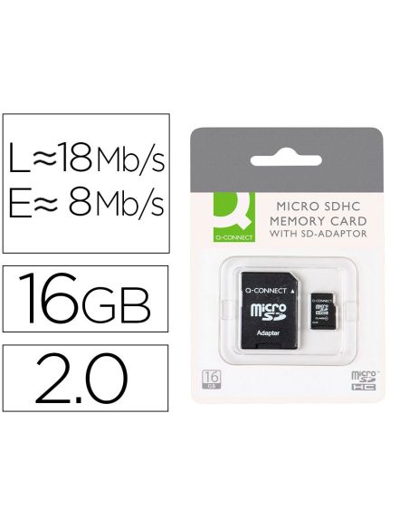 Memoria Sd Micro Q-Connect Flash 16 Gb Clase 6 Con Adaptador|Libreriasalesiana