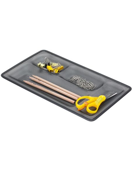 Organizador Sobremesa Bandeja Metalica Q-Connect Rejilla Negra Con 4 Departamentos 315X20X175 Mm