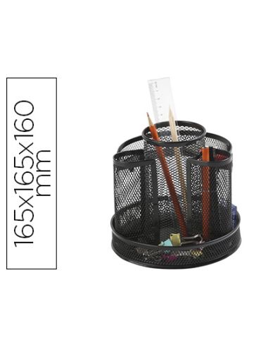 Organizador Sobremesa Q-Connect Kf17294 Metalico Giratorio Rejilla Negra 165X165X160 Mm