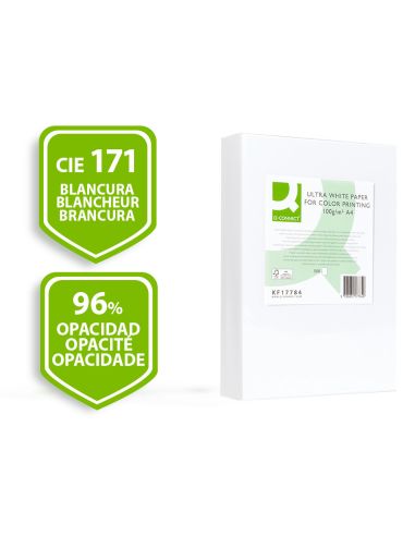 Papel Fotocopiadora Q-Connect Ultra White Din A4 100 Gramos Paquete De 500 Hojas