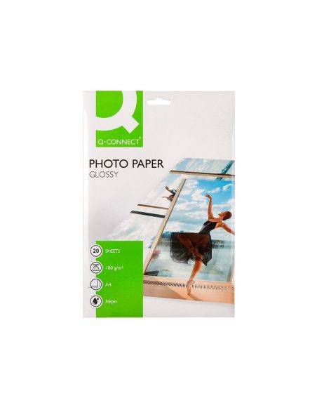 Papel Q-Connect Foto Glossy Kf01103 Din A4 Digital Photo Para Ink-Jet Bolsa De 20 Hojas De 180 Gr|Libreriasalesiana