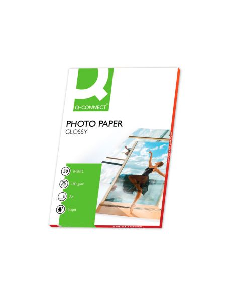 Papel Q-Connect Foto Glossy Din A4 Alta Calidad Digital Photo Para Ink-Jet Bolsa De 50 Hojas De 180 Gr