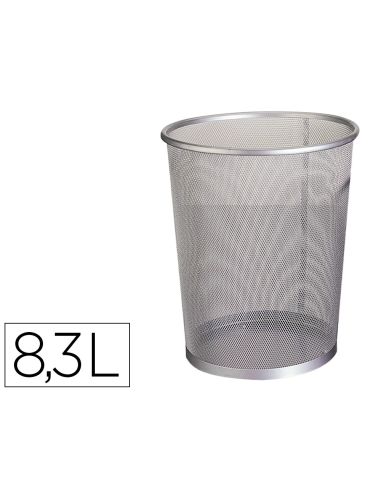 Papelera Metalica Q-Connect Rejilla Gris 190X260X235 Mm