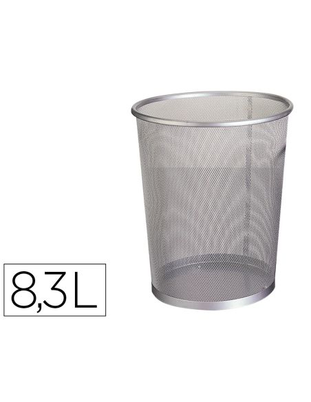 Papelera Metalica Q-Connect Rejilla Gris 190X260X235 Mm