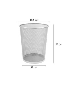 Papelera Metalica Q-Connect Rejilla Gris 190X260X235 Mm 2