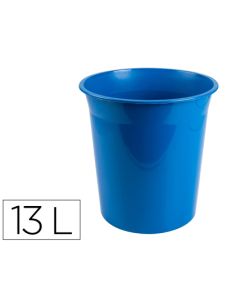 Papelera Plastico Q-Connect Azul Opaco 13 Litros 275X285 Mm
