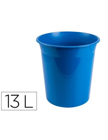 Papelera Plastico Q-Connect Azul Opaco 13 Litros 275X285 Mm