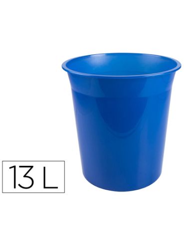 Papelera Plastico Q-Connect Azul Translucido 13 Litros 275X285 Mm