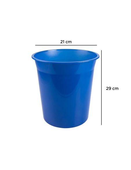 Papelera Plastico Q-Connect Azul Translucido 13 Litros 275X285 Mm