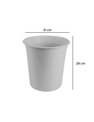 Papelera Plastico Q-Connect Gris Opaco 13 Litros 275X285 Mm