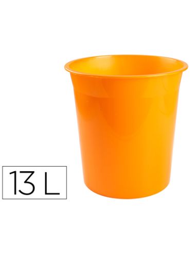 Papelera Plastico Q-Connect Naranja Translucido 13 Litros 275X285 Mm