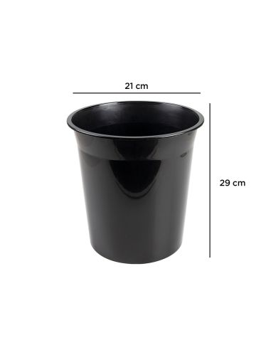 Papelera Plastico Q-Connect Negro Opaco 13 Litros 275X285 Mm