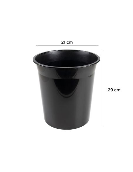 Papelera Plastico Q-Connect Negro Opaco 13 Litros 275X285 Mm