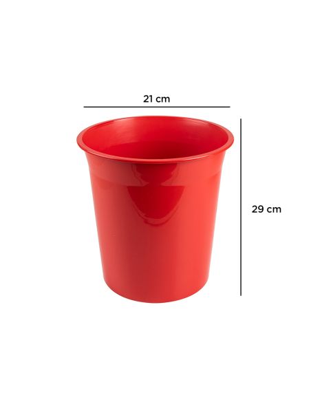 Papelera Plastico Q-Connect Rojo Opaco 13 Litros 275X285 Mm
