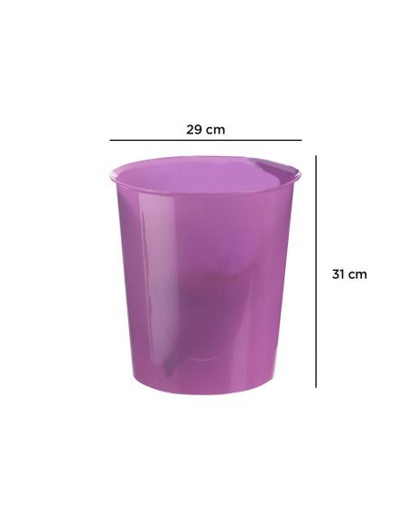 Papelera Plastico Archivo 2000 Violeta Translucido 16 Litros 290X310 Mm