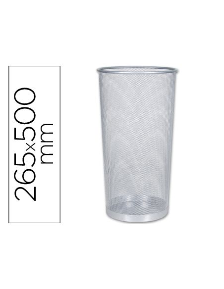 Paraguero Metalico Q-Connect Kf00828 Rejilla Plata 26,5 Diametro X 50 Cm