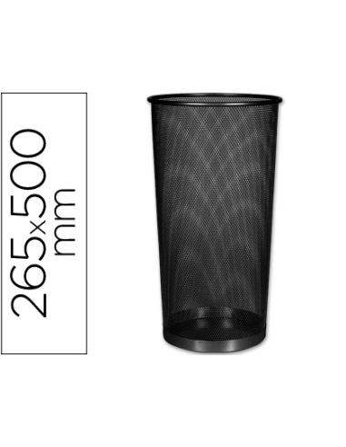Paraguero Metalico Q-Connect Kf00829 Rejilla Negro 26,5 Diametro X 50 Cm