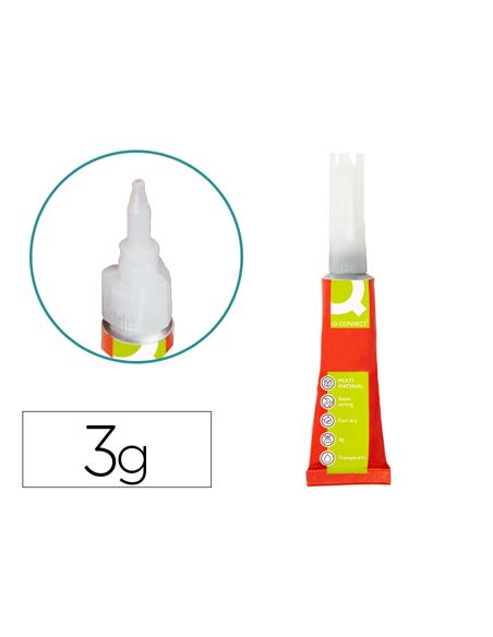 Pegamento Q-Connect Adhesivo Instantaneo Fuerte 3 Gr Unidad