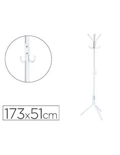 Perchero Metalico Q-Connect Blanco 8 Colgadores 173X51 Cm