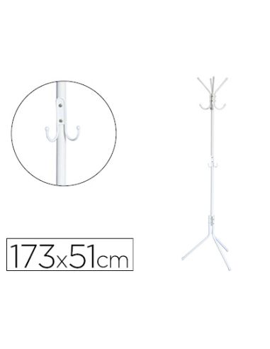 Perchero Metalico Q-Connect Blanco 8 Colgadores 173X51 Cm