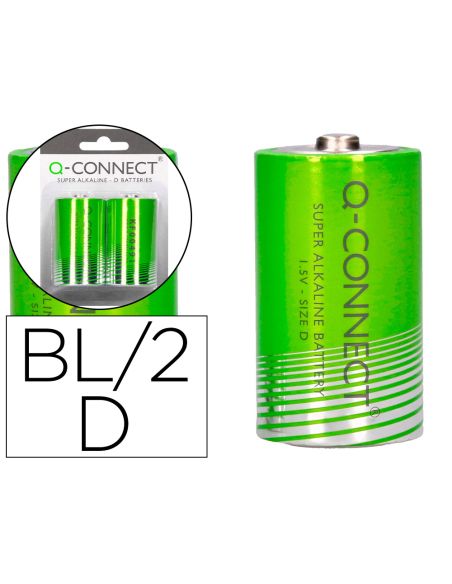 Pila Q-Connect Alcalina D Blister De 2 Unidades