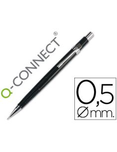 Portaminas Q-Connect 0,5 Mm Con Tres Minas Cuerpo Negro Clip Metalico