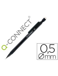 Portaminas Q-Connect 0,5 Mm Con 3 Minas Cuerpo Negro Con Clip Negro