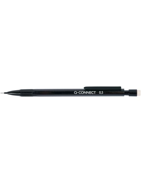 Portaminas Q-Connect 0,5 Mm Con 3 Minas Cuerpo Negro Con Clip Negro